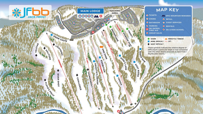 Jack Frost Winter 2024-2025 Trail Map