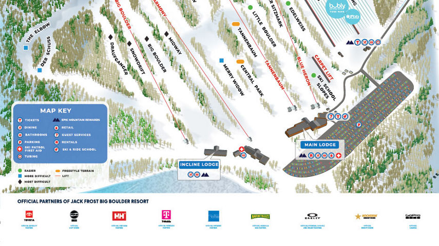 Big Boulder Winter 2024-2025 Trail Map