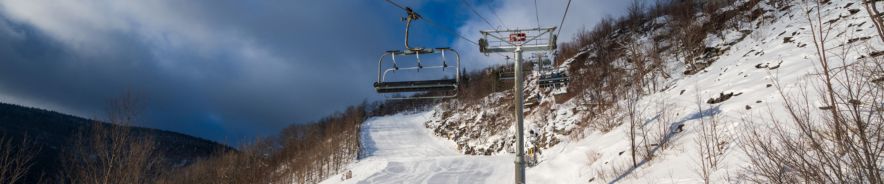 Winter Scenic View of Chairlifts at Hunter