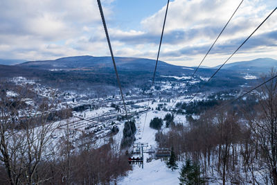 Winter Scenic View of Chairlifts at Hunter
