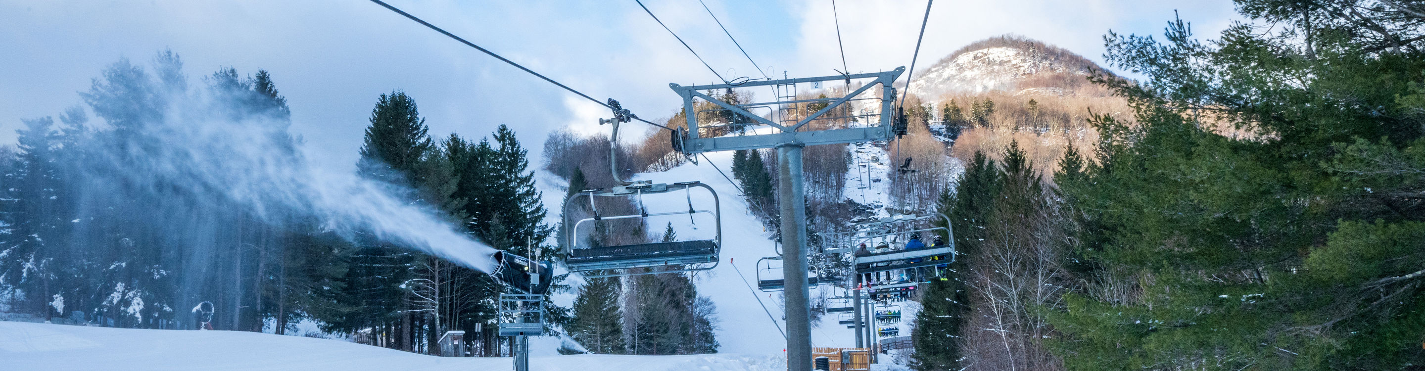 Winter Scenic View of Chairlifts at Hunter