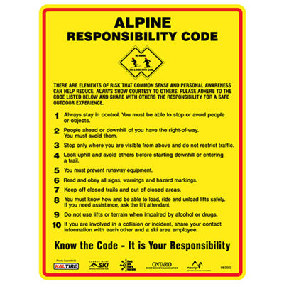 Whistler Blackcomb - Alpine Responsibility Code