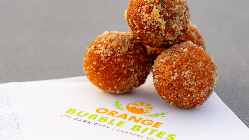 Orange Bubble Bites Offering in Canyons Village Forum at Park City 