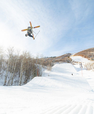 Skier Flips at Park City 3 Kings Terrain Park