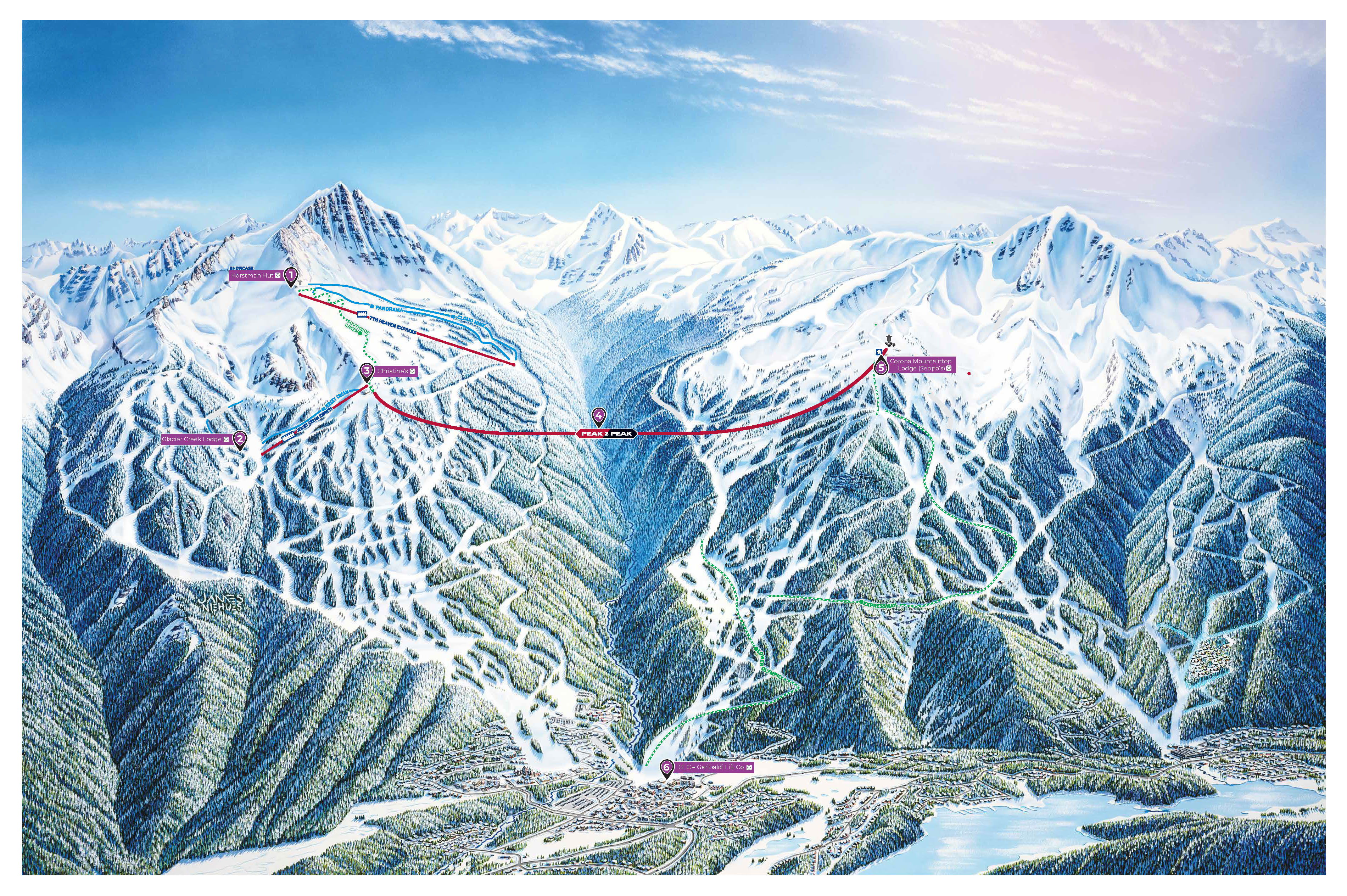 Whistler Blackcomb Winter 2024-2025 Wonder Routes | Apres Routes Map