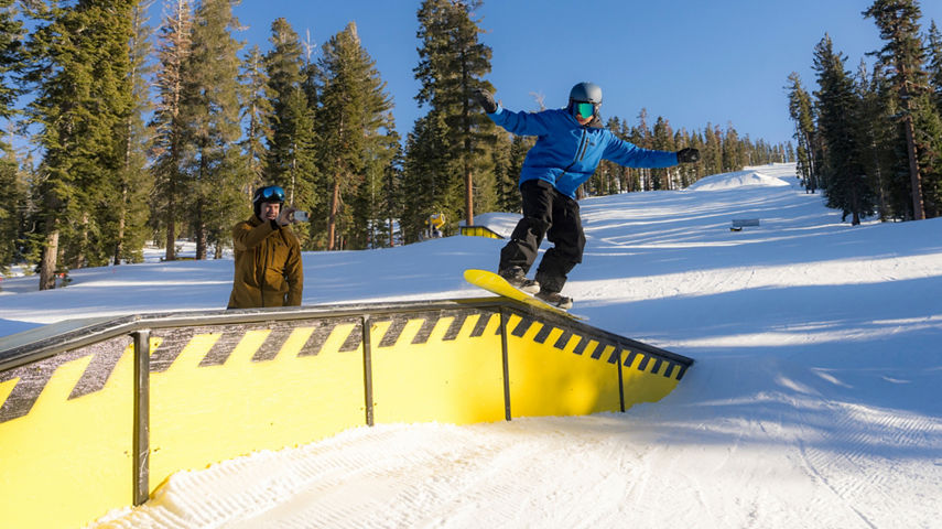 Proud Dad Records Son Snowboarding at Northstar Terrain Park