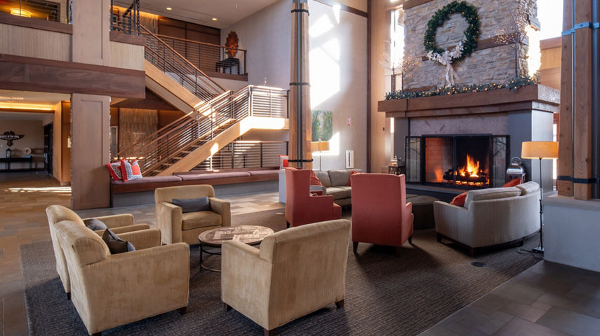Interior of Highland Lodge Lobby at Liberty