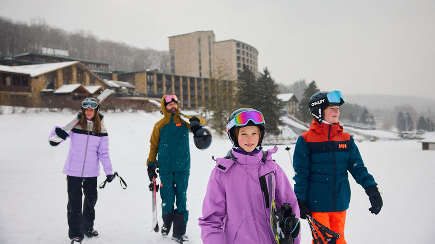Family Heading to Ski at Seven Springs