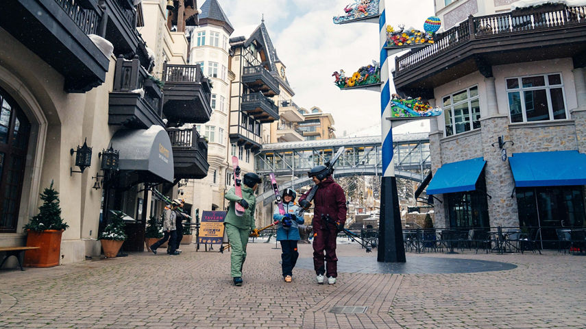 Resort Guests Arrive at Vail for Ski Day