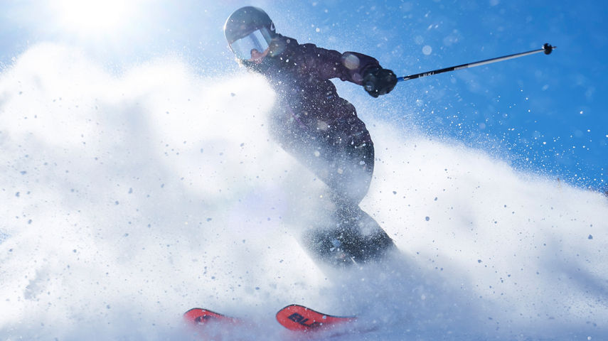 Skier On Groomed Run at Park City