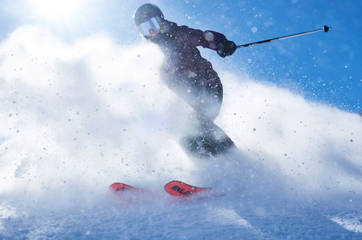 Skier On Groomed Run at Park City