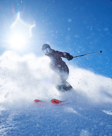 Skier On Groomed Run at Park City