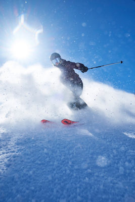 Skier On Groomed Run at Park City