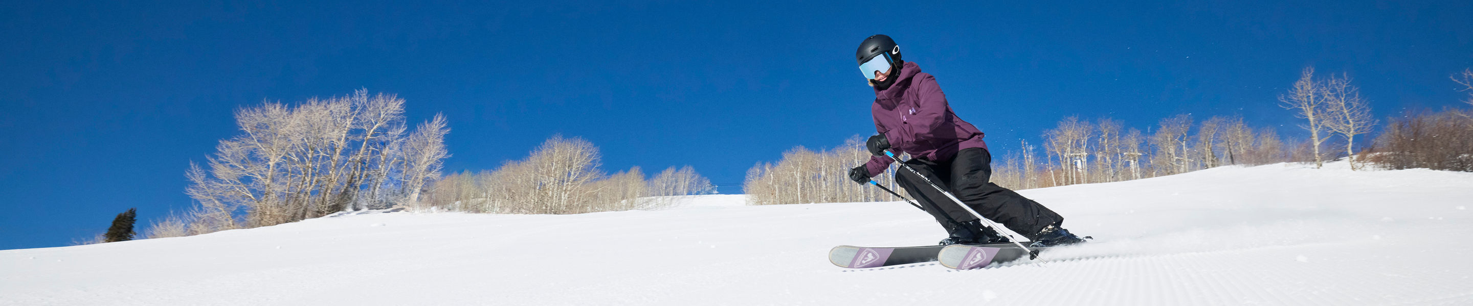Skier On Groomed Run at Park City