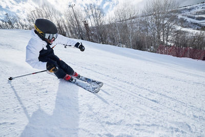 Skier On Groomed Run at Park City