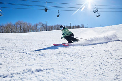 Skier On Groomed Run at Park City
