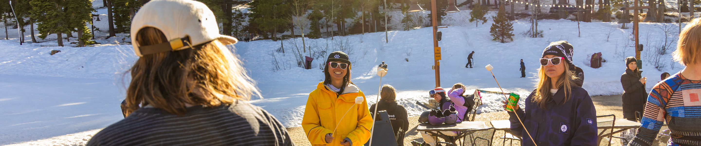 Women Making S'mores at Northstar Women in Powder Spring Fling 2025 Event
