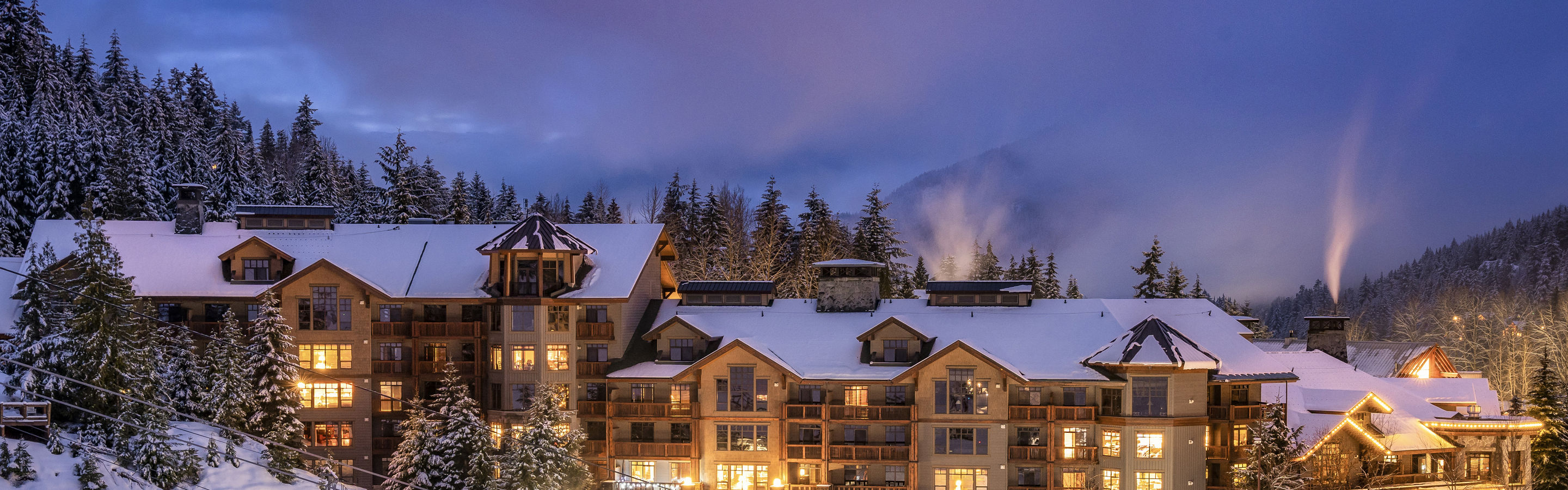 Winter Exterior of First Tracks Lodge at Whistler Blackcomb