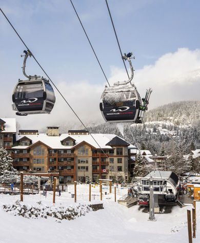 Winter Exterior of First Tracks Lodge at Whistler Blackcomb