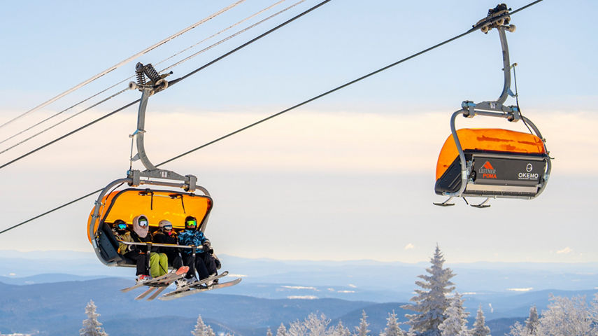 Iconic Orange Bubble Chairlift at Okemo