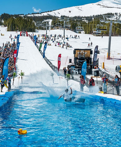 Pond Skimming at Breckenridge Peaks & Beats 2025 Event