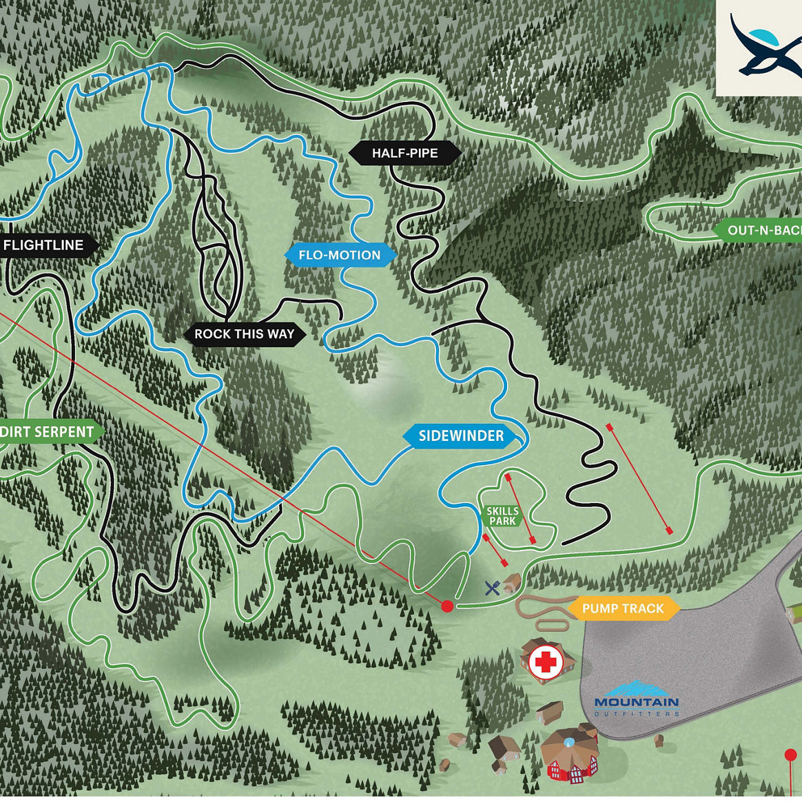 Mount Sunapee Summer 2025 Bike Trail Map