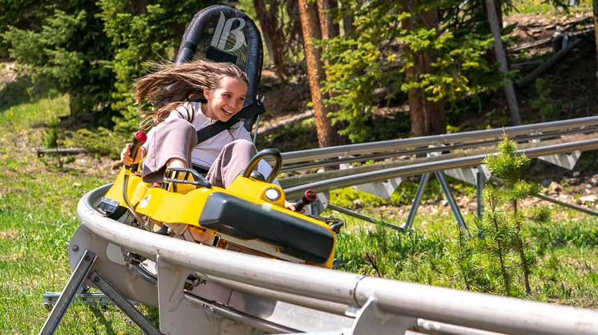 Girl Riding Gold Runner Alpine Coaster at Breckenridge