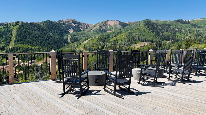 Summer Scenic View of Park City Mountain from Lookout Cabin Deck