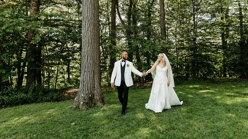 Summer Wedding Bride and Groom Portrait at Meadowoods