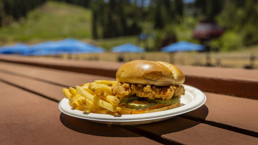 Hot Honey Chicken Sandwich Plate at Lodge at Big Springs