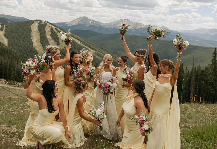 Summer Wedding Party Portrait at Keystone