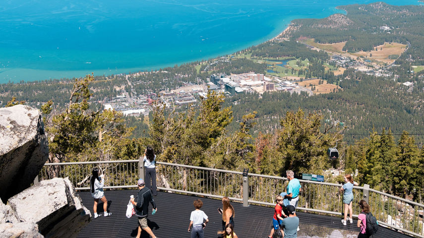 Resort Guests Sightseeing at Heavenly Lake Tahoe 