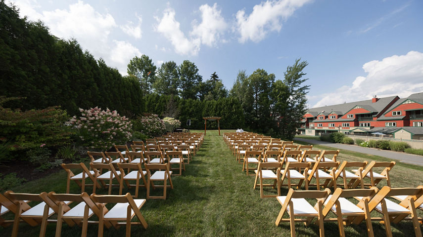Summer Wedding Ceremony Set Up at Mount Snow