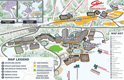 Stowe Winter 2025 Base Area Map