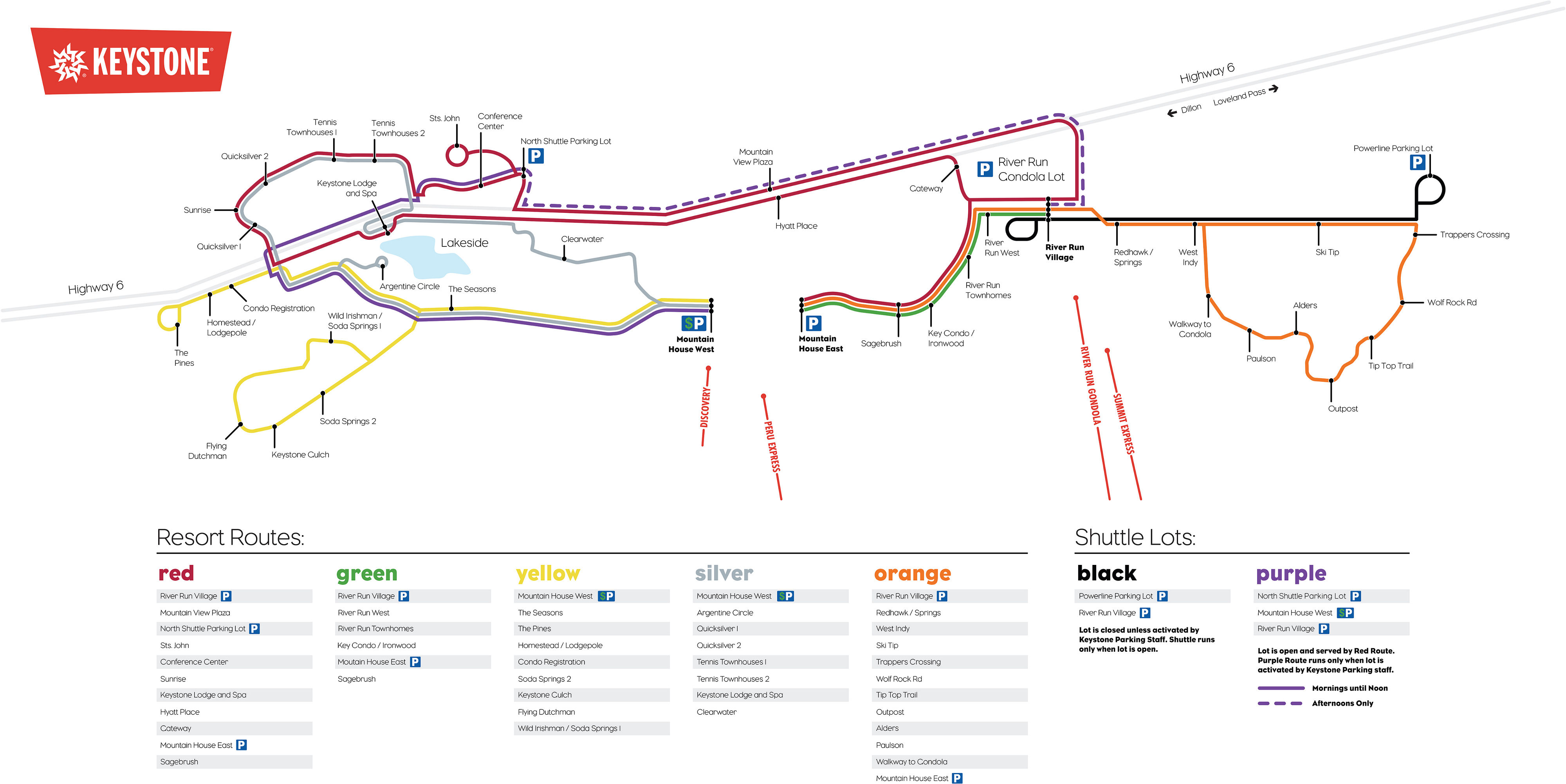 Keystone Winter 2025-2026 Bus Transportation Schedule