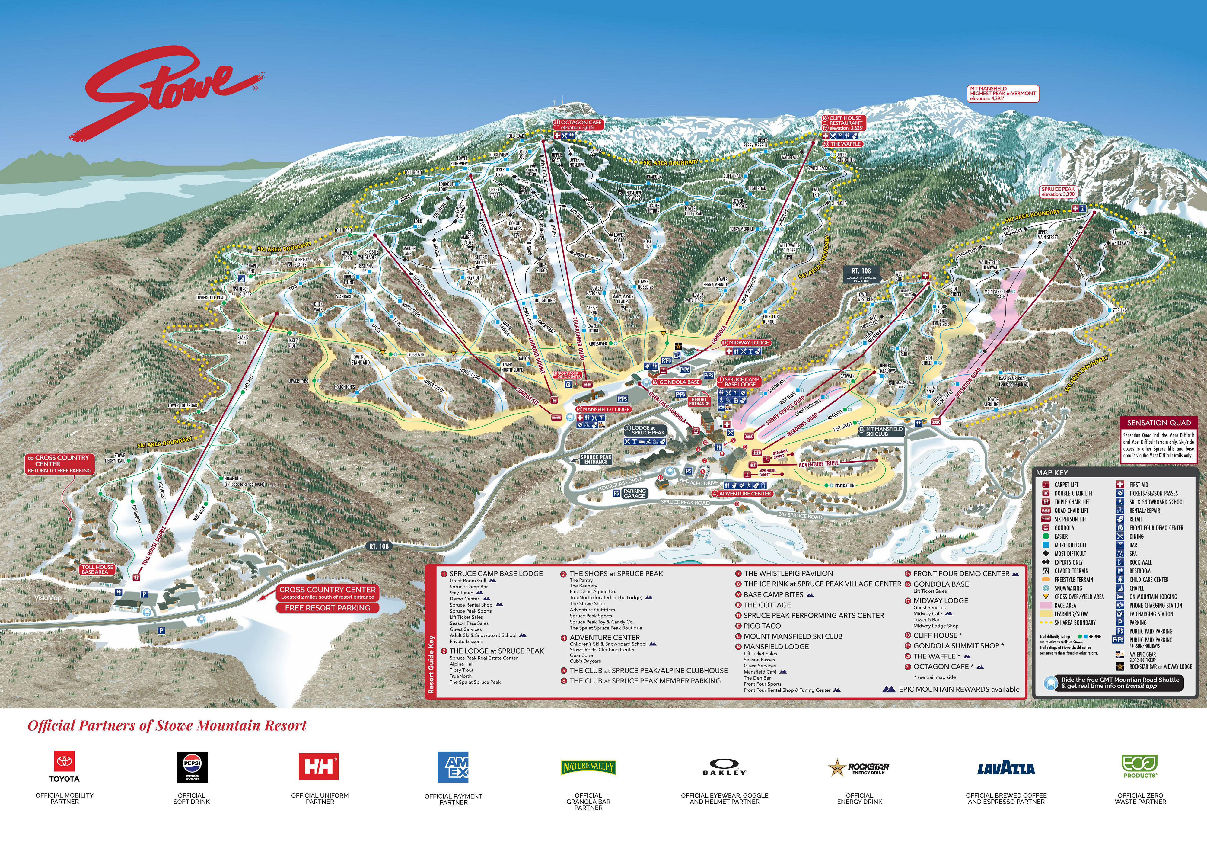 Stowe Winter 2025-2026 Trail Map