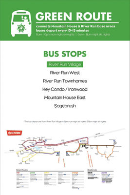 Keystone Winter 2025-2026 Green Route Bus Schedule