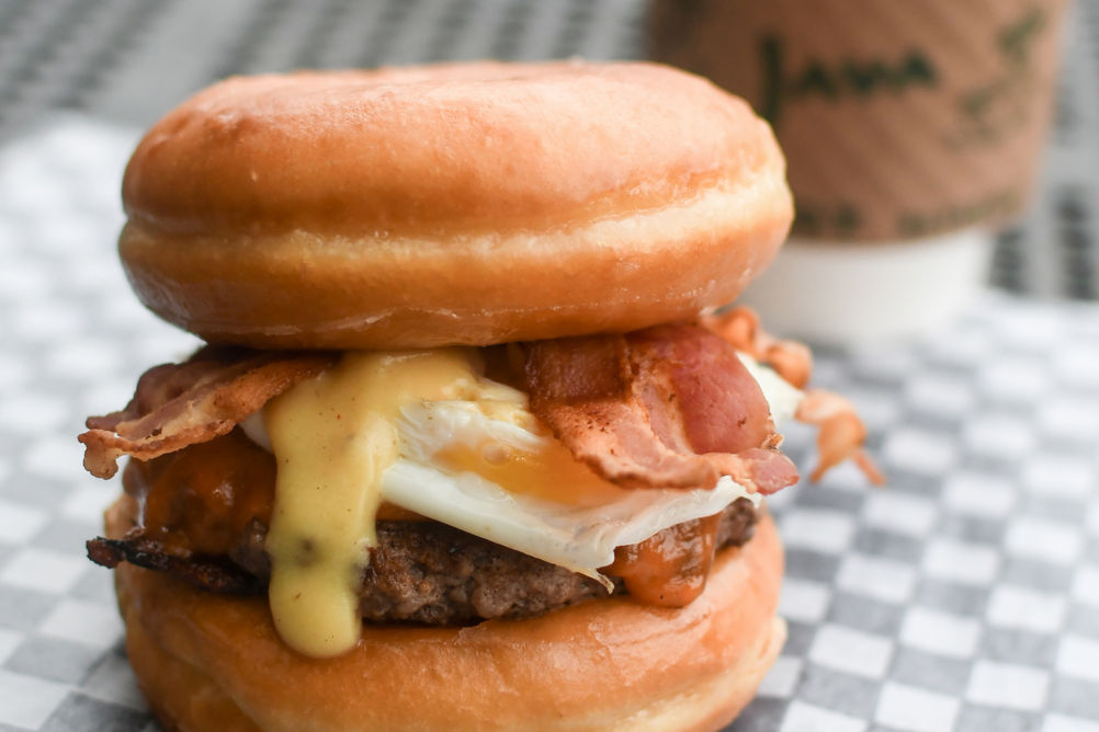 Glazed Donut Breakfast Sandwich at Garbo's Grill