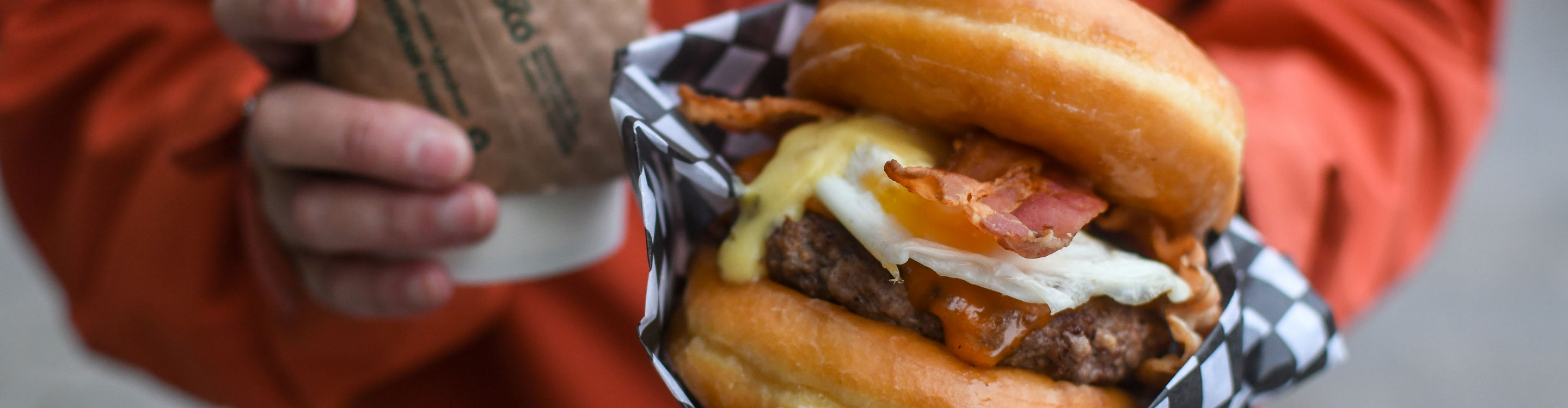 Glazed Donut Breakfast Sandwich at Garbo's Grill