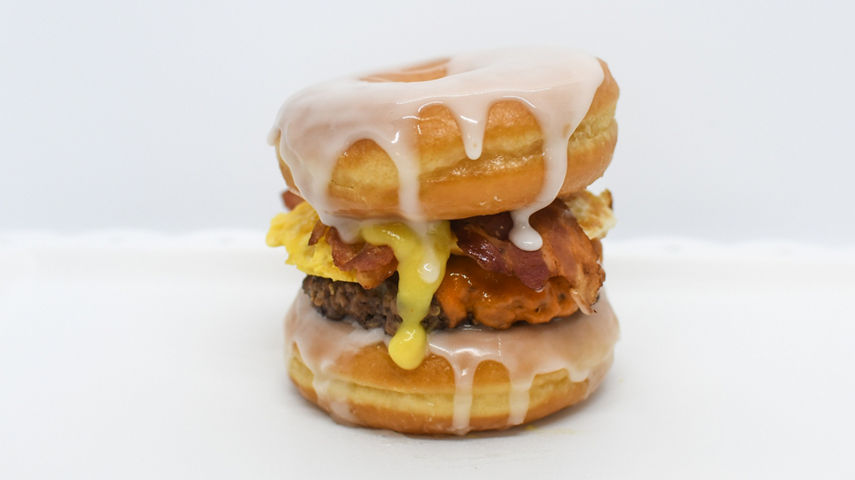 Glazed Donut Breakfast Sandwich at Garbo's Grill