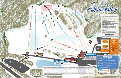 Alpine Valley Winter 2025-2026 Trail Map
