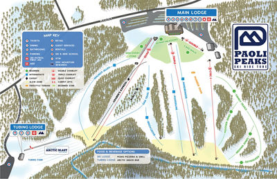 Paoli Peaks Winter 2025-2026 Trail Map
