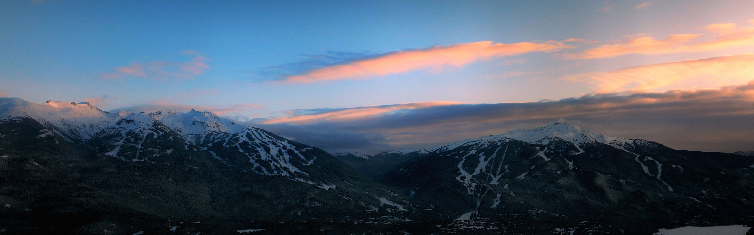 Sunset Over Scenic Whistler Blackcomb Landscape