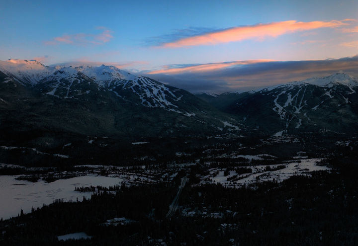 Sunset Over Scenic Whistler Blackcomb Landscape