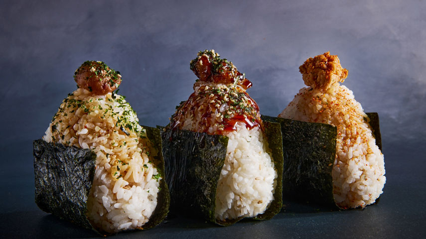 Close Up of Onigri Plate at Stowe Miso Hungry