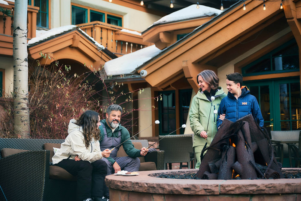 Family Roasting Marshmallows at Lodge at Vail