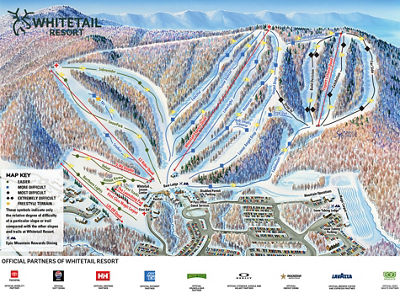 【たばた】Mountain Slope 100ST 2024-2025 Trail and Resort Maps | Whitetail Mountain Resort