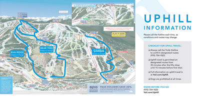 Vail Uphill Information Winter 2025-2026 Trail Map