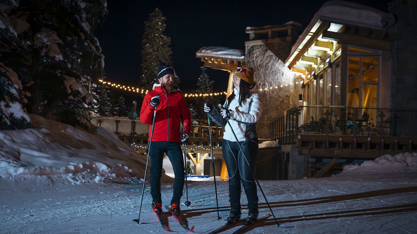Couple Night Nordic Skiing at Whistler
