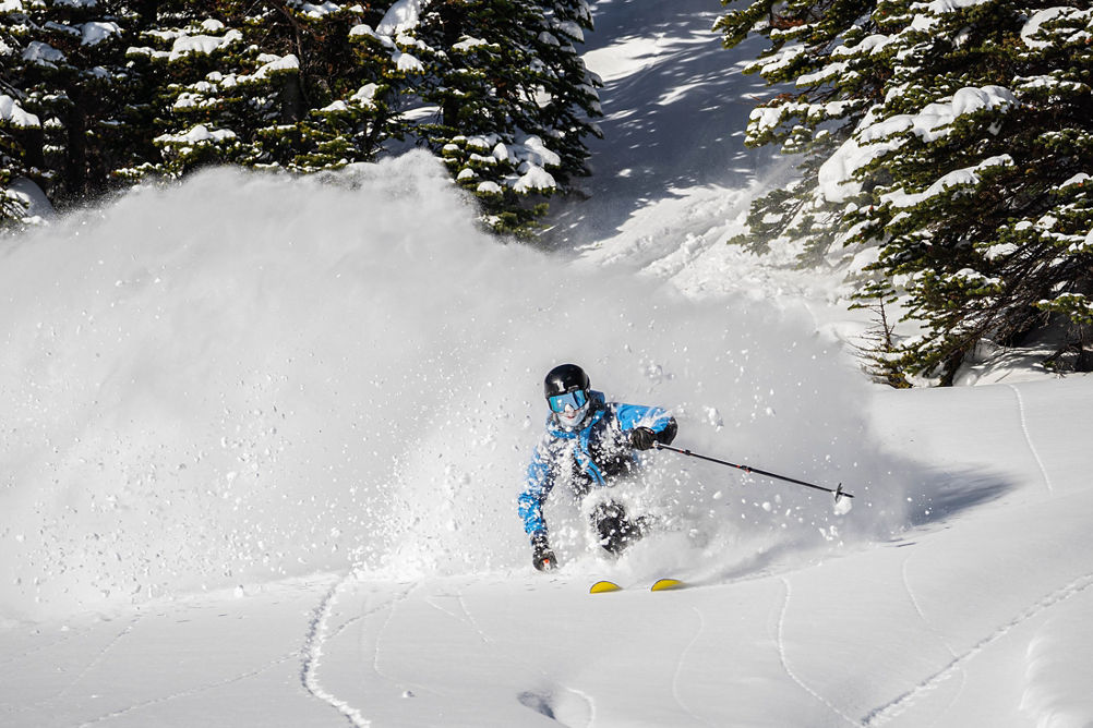 Skier at Kicking Horse British Columbia